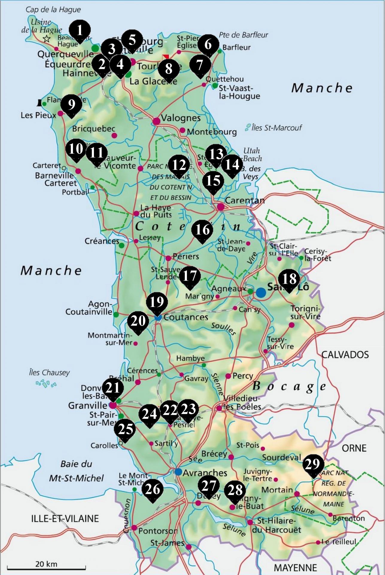 cotentin carte Archives - Voyages - Cartes